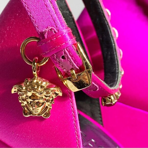 NWT VERSACE Medusa Aevitas Satin Single Platform Pumps Size 38 - Picture 9 of 9